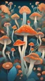 Placeholder: paper craft style mushrooms and flowers ernst haeckel maria sibylla merian. tristan eaton, victo ngai, artgerm, rhads, ross draws, Kaethe Butcher, Hajime Sorayama, Greg Tocchini, Virgil Finlay, sci-fi, colors, neon lights. digital painting, pixiv, by Ilya Kuvshinov (Masterpiece:1.1, Highly detailed:1.1), ultra realistic, (top quality) (depth of field)