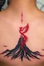 Placeholder: Tattoo of a Pheonix rising from volcano minimalist