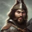 Placeholder: Portrait of Gradwulf the barbarian warrior. He is an unattractive man in his 30s with battlescars across his face. He wields a two-handed battle-axe and wears a corinthian helmet.