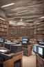 Placeholder: Library, state-of-the-art computers, book search via computers