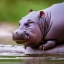 Placeholder: baby hippo, natural environment, photojournalism, hyper detailed, hyper realism