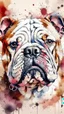 Placeholder: dnd, fantasy, watercolour, humongous strokes, stylistic, portrait, illustration, furry, bulldog , personable face