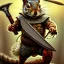 Placeholder: highly detailed and realistic squirrel, dressed as a medival soilder with sword and shield, guarding his nuts high detail, realism, vibrant colours, graffiti accents, complementary colours, splash art, perfect composition, beautiful detailed intricate insanely detailed octane render trending on artstation, 8 k artistic photography, photorealistic concept art, soft natural volumetric cinematic perfect light, chiaroscuro, award - winning photograph, masterpiece, oil on canvas, raphael, caravaggio