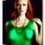 Placeholder: fullbody portrait of beautiful young busty atletic amazon Redhead woman with big green eyes with big emeralds necklace by Anthony Devas 8k