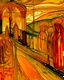 Placeholder: A golden orange colored ironworks painted by Edvard Munch