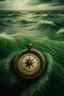 Placeholder: The compass is swimming and lost in a huge and real ocean and there was storm and written on it marwan moussa .add more quality