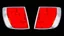Placeholder: 2 vehicle taillight(with chrome trim) on black background, add details and inner glow