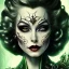 Placeholder: extrem tim burton style and disney style of an extrem wicked old and evil stepmother, sharp focus, seaky eyes