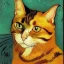 Placeholder: Portrait of a cat by Van Gogh