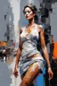 Placeholder: abstract oil painting: nake woman , gray-black-white-blue colors New York. Willem Haenraets artistic style, Derek Gores, Highly Detailed, Afremov, colorful in Kal Gajoum style