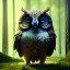 Placeholder: intricate details, realistic, octane, unreal engine, portrait, natural lighting,zoomed out + portrait, volumetric lighting, shiny,extreme detail, Photorealism, High detail, Hyper realistic Owl in forest, macro lens blur,abstract paint, sharp,eos5d mark 4, ef 85mm 5.6, focus, trending by artstation