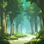 Placeholder: calming forest trees, white backgrounds, clean line art