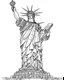 Placeholder: New york city Statue of Liberty coloring page, full body (((((white background))))), only use an outline., real style, line art, white color, clean line art, white background, Sketch style.