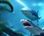 Placeholder: Subnautica and avatar, Hyper realism, shark monster