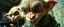 Placeholder: airbrush and pen outline, french art , extreme close up on cheeky fluffy weasel hairy goblin military prison guard news anchor elf family scumbag in the style of Escher and Giger and Fallout 4, pinhole cam, airbrush 3d rendering