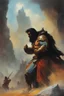 Placeholder: full color - Praise the Lord - oil painting by Frank Frazetta