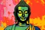Placeholder: pop art pixels 1000 images budha in the style of warhol