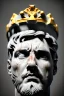 Placeholder: Ultra Realistic image, roman sculpture, white marble material, Lionel Messi, gold winner Laurel crown, miguel angel style, chisel style, emperor, waist up portrait, epic, celestial style, cinematic lighting, God light, god rays, 4k resolution, smooth details, ornate details, soft lighting, unreal engine 5, sky and clouds background.