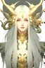 Placeholder: short woman flat chested with long sliver hair and dragons gold eyes