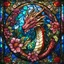 Placeholder: Plenary Dragon in floral stained glass portrait art style