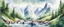 Placeholder: Illustrate a breathtaking landscape featuring towering snow-capped mountains, lush green valleys, and cascading waterfalls, linear, watercolour