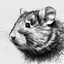 Placeholder: mixpnk style, scribbly scribbles pen and ink small line pencil sketch of head of a hamster, intricate details and precisely drawn in style of jeremy mann