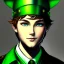 Placeholder: Portrait PETER PAN: : green suit ::: green cap :: : lithograph, ink drawing ::