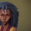 Placeholder: Portrait of a 9 year old African witch with bushy hair by Nick Harris