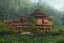 Placeholder: huge old Konkan house, in the forest, lake, misty, hyper-realistic, hyperdetailed, high-octane render