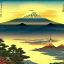 Placeholder: Ukiyo-e painting of a mount fuji at sunset