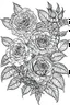 Placeholder: Outline art for coloring page, STYLISH ROSES, coloring page, white background, Sketch style, only use outline, clean line art, white background, no shadows, no shading, no color, clear