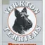 Placeholder: circle containing a black and white image of a terrier