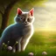 Placeholder: Elegant cat in meadow