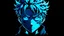 Placeholder: Satoru Gojo black background bright blue eyes