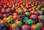 Placeholder: a field of 1000s of psychedelic anatomically correct, skulls, vivid RANDOM BRIGHT neon colors, dark comedy, well lit, high detail, photorealistic, horrorcore, fun, scary, none featured, each a different color or hue,