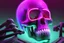Placeholder: a field of 1000s of cartoonish, anatomically correct, skulls, vivid RANDOM BRIGHT neon colors, dark comedy, well lit, high detail, photorealistic, horrorcore, fun, scary, none featured, each a different color or hue,