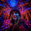 Placeholder: AI hippie selfie in dark twisted psychedelic fluorescent mushroom concert hall , photo-realistic, shot on Hasselblad h6d-400c, zeiss prime lens, bokeh like f/0.8, tilt-shift lens 8k, high detail, smooth render, down-light, unreal engine, downlight