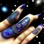 Placeholder: A violet space station in a galaxy designed in Mehndi design