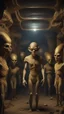 Placeholder: Hyper Realistic aliens inside Egyptian catacombs with lots of gold at dark night