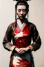 Placeholder: portrait, Asian woman samurai, yakuza tattoo :: symmetry photography, cyberpunk style :: latex dress, japanese traditional ornaments, red, white, black, led wires, glow eyes, cinematic, Ultra realistic, dark scene, soft color, highly detailed, unreal engine 5, RTX, ultra detail, 3d, finely drawn, high definition.