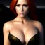 Placeholder: Ultra detailed fullbody Portrait in oil on canvas of beautiful busty Redhead Black Widow,extremely detailed digital painting,ultrarealistic skin,intense stare, extremely detailed face, crystal clear eyes, mystical colors ,perfectly centered image, perfect composition, rim light, beautiful lighting,masterpiece ,8k, stunning scene, raytracing, anatomically correct, in the style of uncannyknack and Ohrai Noriyoshi and robert e howard and Steve Jung and Wizyakuza.