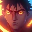 Placeholder: portrait of naruto, fire eyes, ultimate power, beast mode,cyberpunk effect,