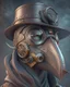 Placeholder: Best quality, masterpiece, ultra high definition,Futuristic, cyberpunk, Plague doctor mask, Comic style