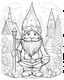 Placeholder: B/W outline art,coloring book page, full white, super detailed illustration for adult,"Love Stories of Gnome in a World of Colors", crisp line, line art, high resolution,cartoon style, smooth, law details, no shading, no fill, white background, clean line art,law background details, Sketch style.