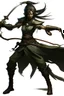 Placeholder: female Shadar-Kai wielding a Whip a whip made out of black thorns