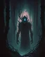 Placeholder: A mysterious, shadowy figure emerging from the depths of a dark forest, with an enigmatic smile and a sense of hidden power.
