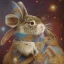 Placeholder: white platinum rabbit with blue third aye, aboriginal, dot painting, indiginous, dot, mud, dream-time, abstract, dots, natural pigment, extremely sharp detail, finely tuned detail, ultra high definition, 8 k, unreal engine 5, ultra sharp focus, art germ and Paul Lewin and Kehinde Wiley