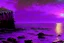 Placeholder: purple sky, planet in the sky, rocks, cliffs, sci-fi, friedrich eckenfelder impressionism paintings