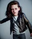 Placeholder: Kristen stewart toddler, full body, leather jacket, dramatic lighting, hyper realistic