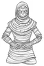 Placeholder: mummy. Outline, sketch style, only use outline, mandala style, clean line art, white background, no shadows, no clear wall, coloring page.